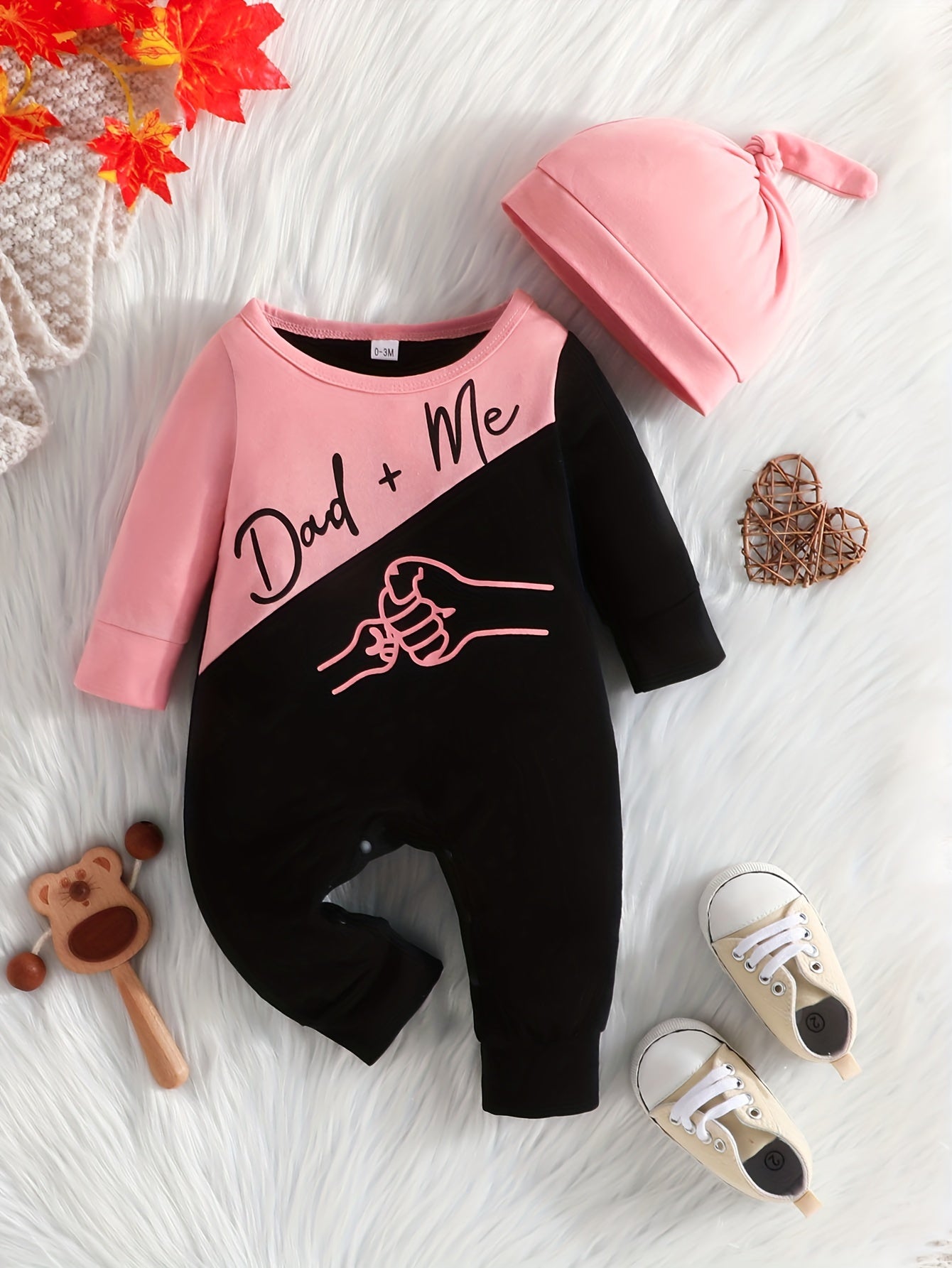 Boys Stylish DADDY & ME Print Long Sleeve Hoodie & Trousers Set