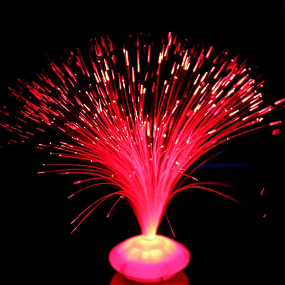 1PC Novelty Color Changing LED Fiber Optic Night Light Lamp Stand Decor Children Christmas Gift Night Lamp - Baby World