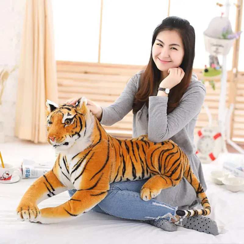 30-110CM High Quality Giant White Tiger Stuffed Toy Baby Lovely Big Size Tiger Plush Doll Soft Pillow Children Christmas Gift - Baby World