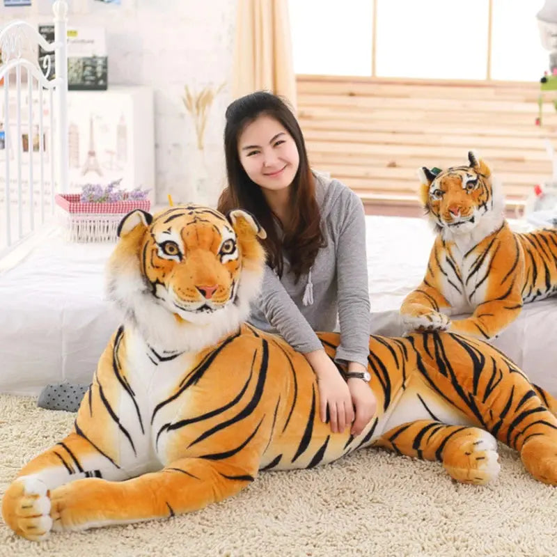 30-110CM High Quality Giant White Tiger Stuffed Toy Baby Lovely Big Size Tiger Plush Doll Soft Pillow Children Christmas Gift - Baby World