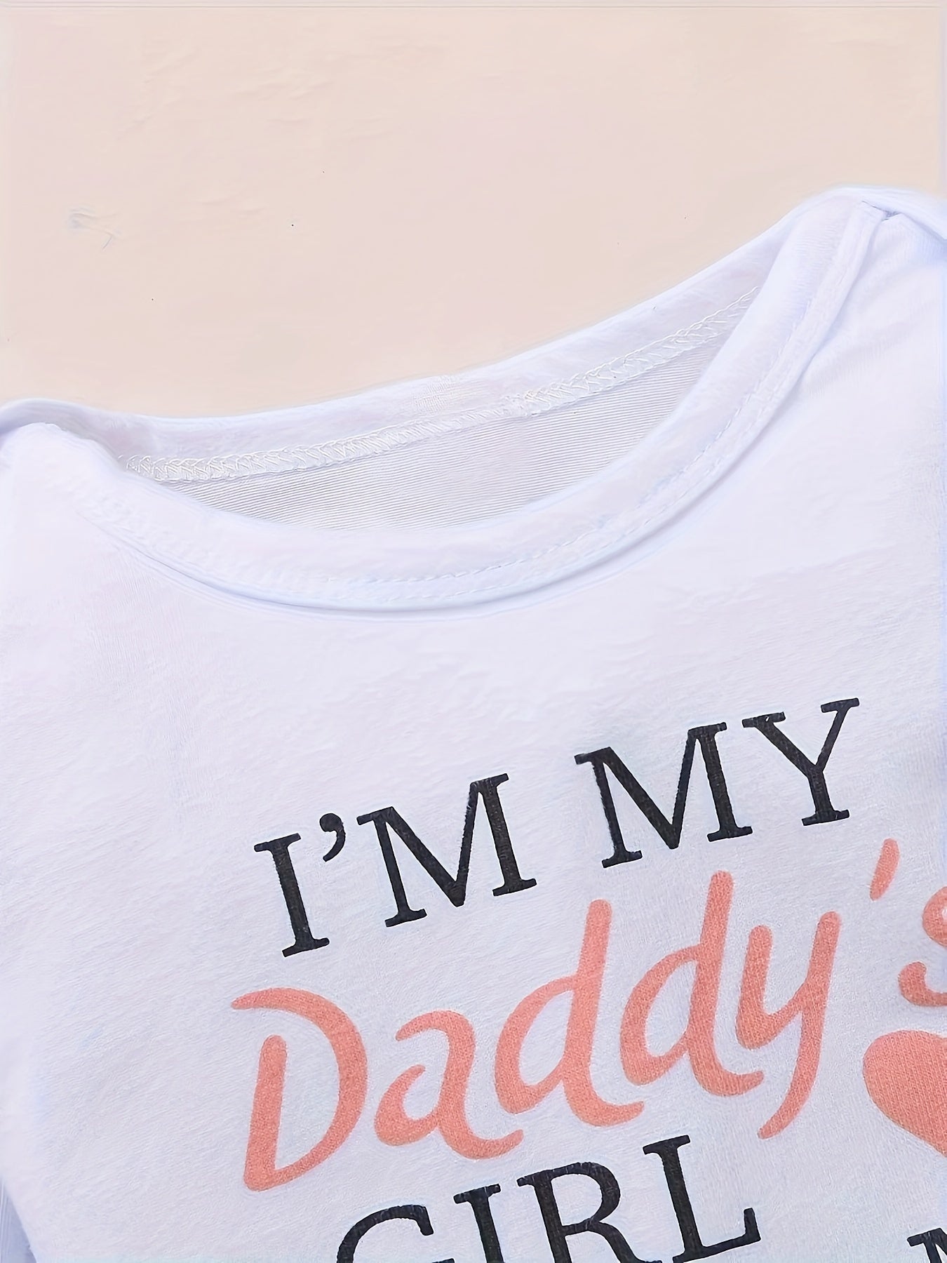 Girls Cute Letter Of Love Print Long Sleeve Bodysuit