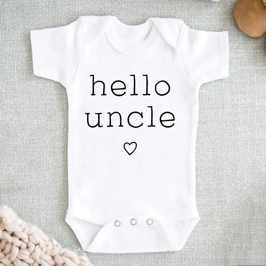 Hello Uncle/Auntie Short Sleeve Baby Romper - Baby World