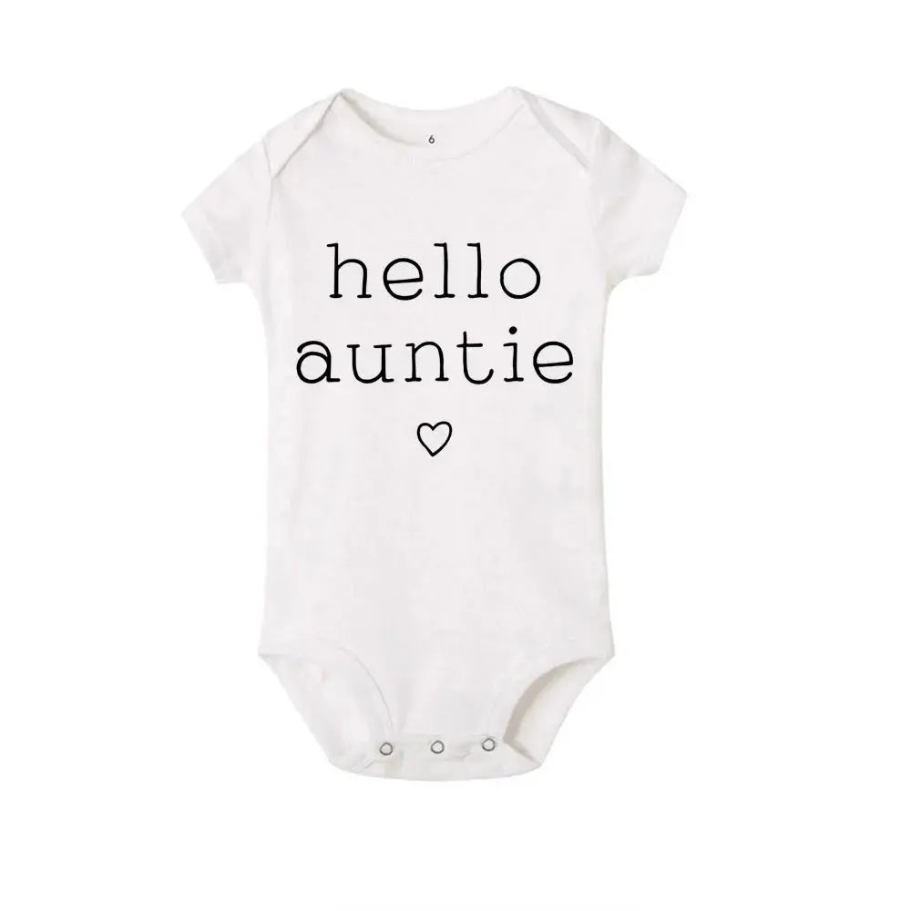Hello Uncle/Auntie Short Sleeve Baby Romper - Baby World