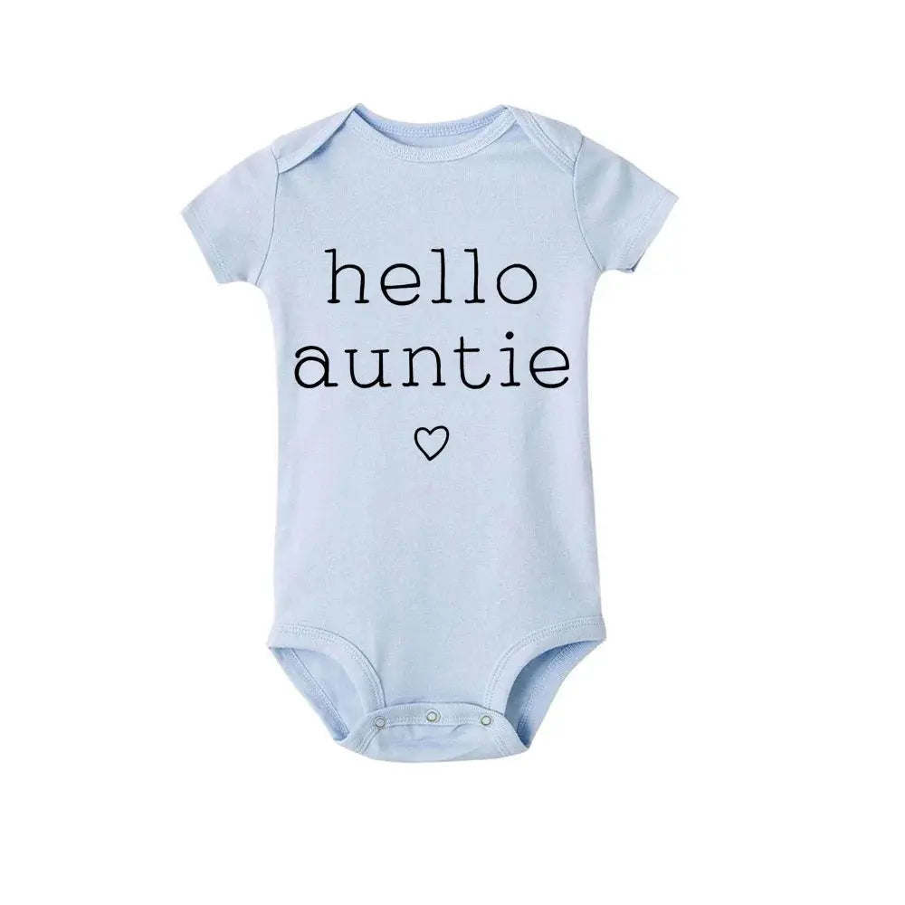Hello Uncle/Auntie Short Sleeve Baby Romper - Baby World