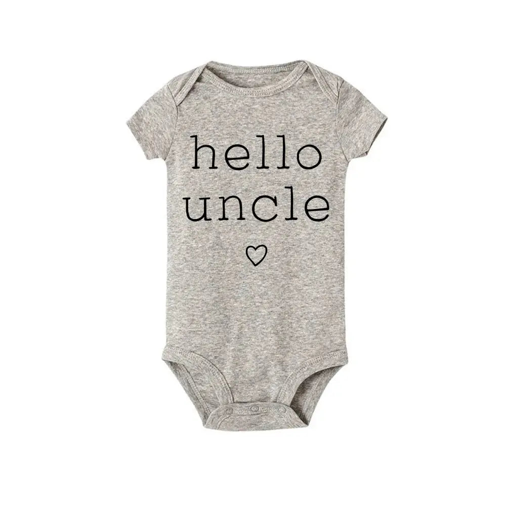 Hello Uncle/Auntie Short Sleeve Baby Romper - Baby World