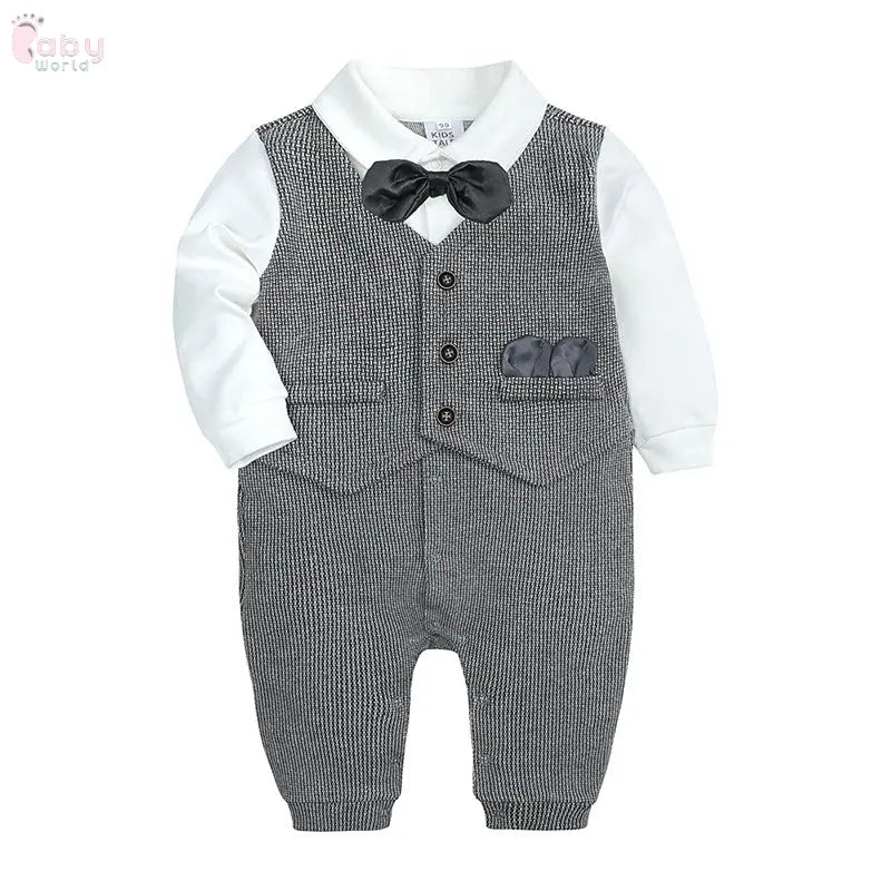Baby Cute Dress Bow Tie Shirt Gentleman Suit Baby World