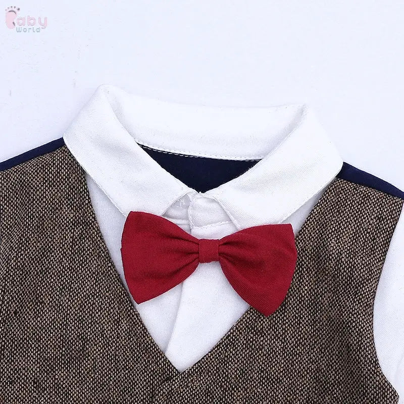 Baby Cute Dress Bow Tie Shirt Gentleman Suit Baby World