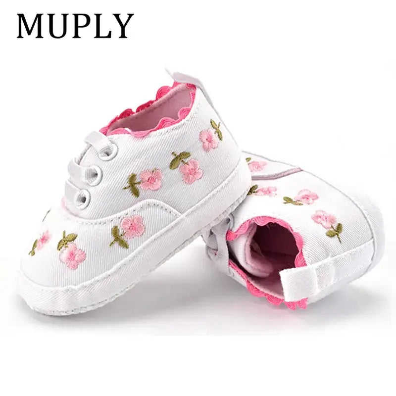 Baby Girl Floral Embroidered Soft Shoes - Baby World