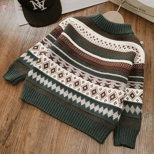 Boy Thickened Head Wool Shirt Baby Sweater Baby World