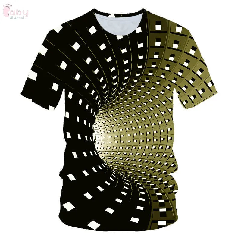 Children's Digital Print Short Sleeve T-shirt Baby World