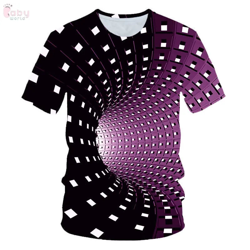Children's Digital Print Short Sleeve T-shirt Baby World