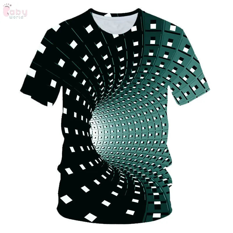 Children's Digital Print Short Sleeve T-shirt Baby World