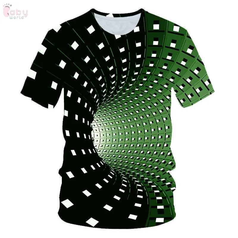 Children's Digital Print Short Sleeve T-shirt Baby World