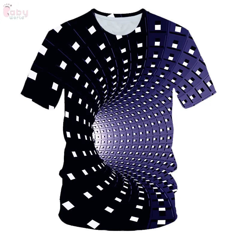 Children's Digital Print Short Sleeve T-shirt Baby World