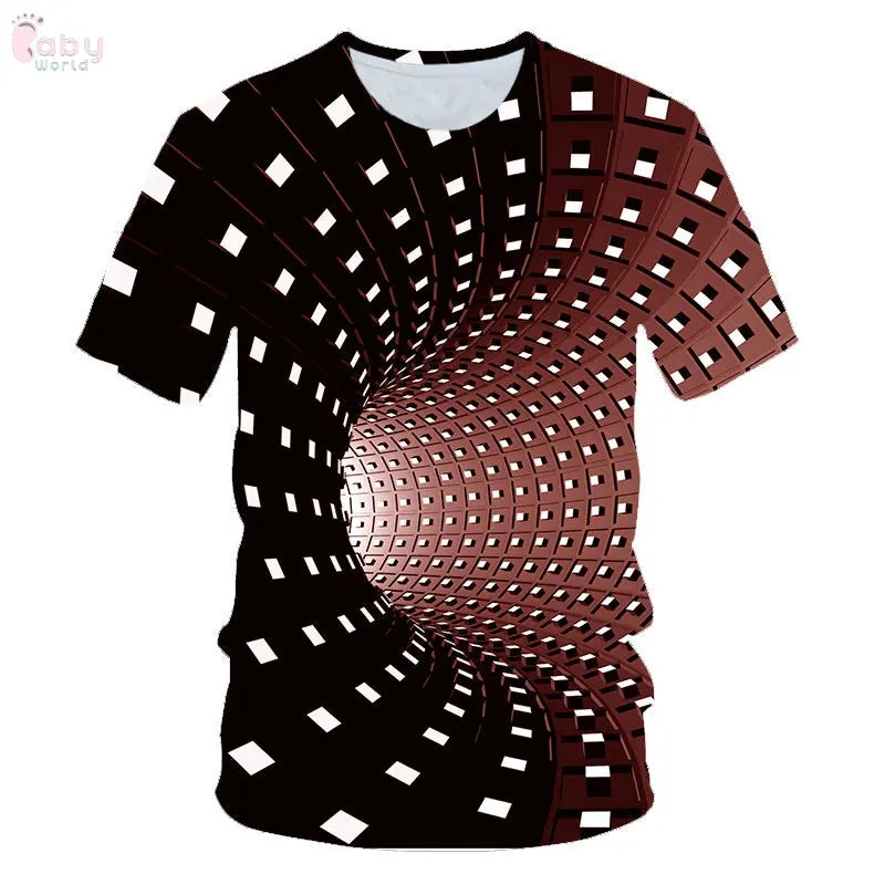 Children's Digital Print Short Sleeve T-shirt Baby World