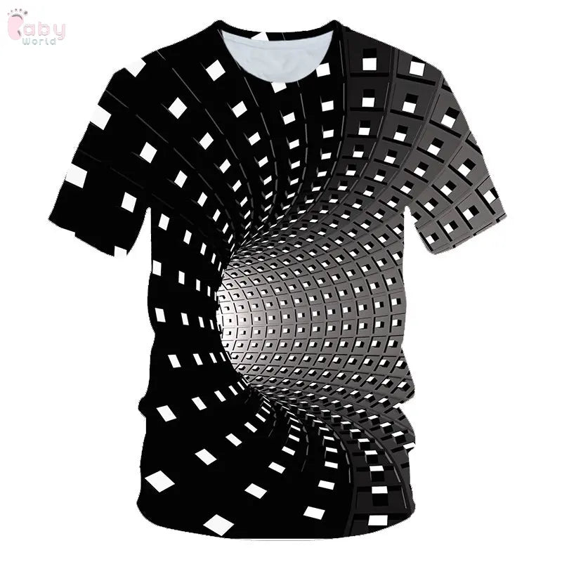 Children's Digital Print Short Sleeve T-shirt Baby World