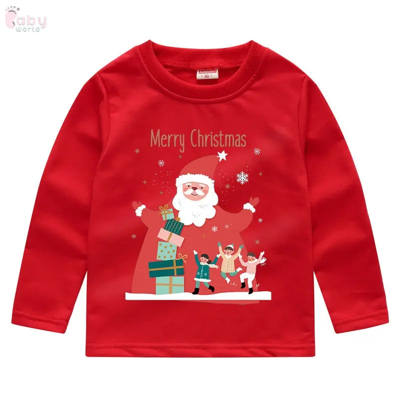 Children's Fashion Sweater Bottoming Christmas Shirt Baby World