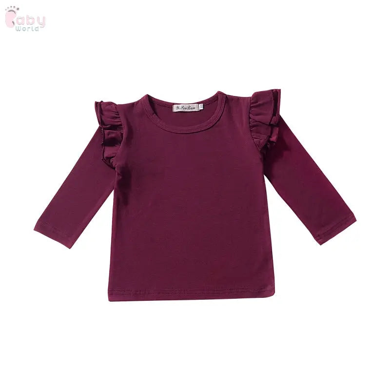 Girls' cotton long sleeve T-shirt Baby World
