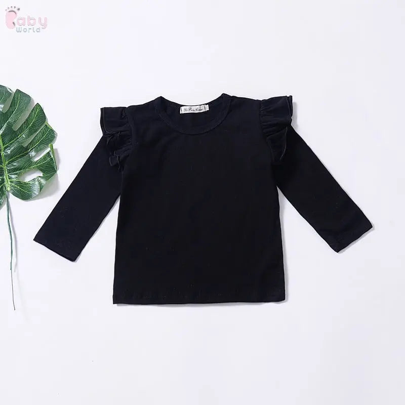 Girls' cotton long sleeve T-shirt Baby World