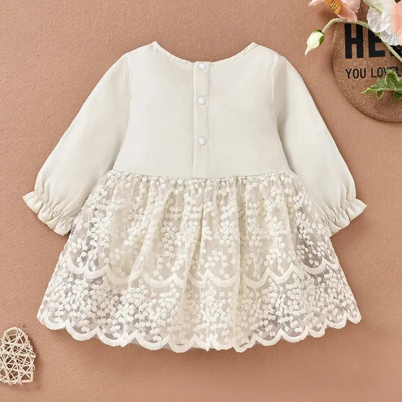Lioraitiin Baby Girls Lace Ruffle Dress Long Sleeve - Baby World