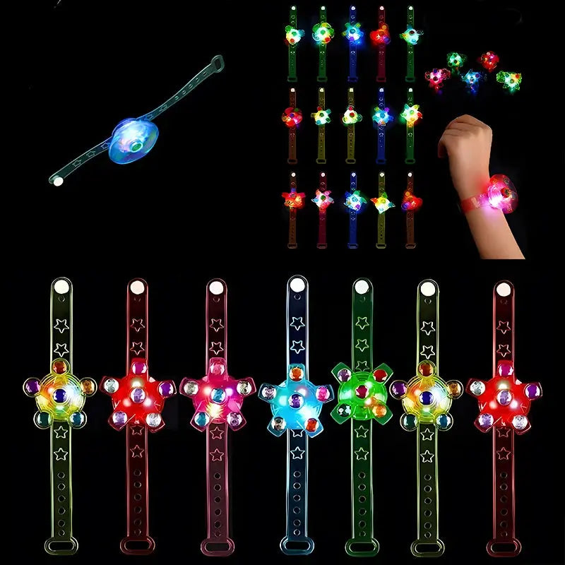 Luminous Rotating Gyro Bracelet Children Toy Light Kid Birthday Gift Guest Giveaways Christmas Halloween Gifts Carnival Toy - Baby World