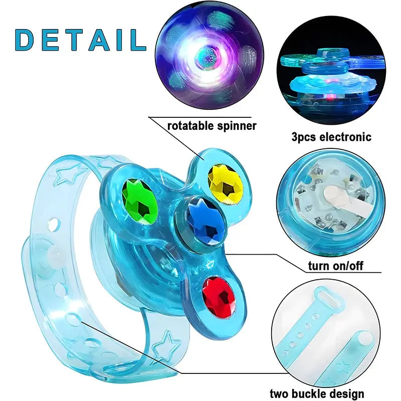 Luminous Rotating Gyro Bracelet Children Toy Light Kid Birthday Gift Guest Giveaways Christmas Halloween Gifts Carnival Toy - Baby World