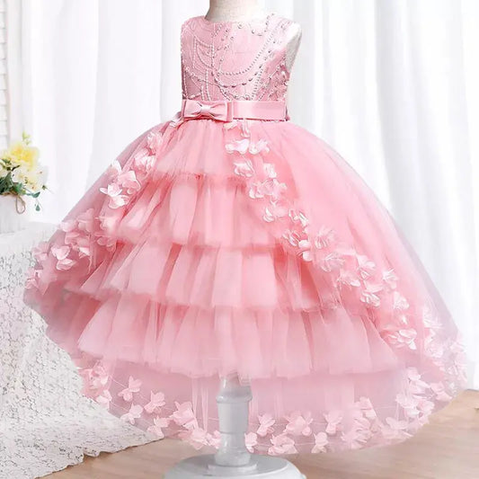 New High quality baby lace princess dress for girl elegant birthday party trailing dress Baby girl's christmas clothes 3-12yrs - Baby World