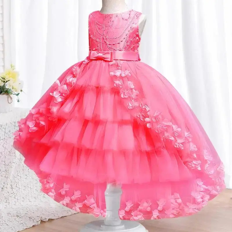 New High quality baby lace princess dress for girl elegant birthday party trailing dress Baby girl's christmas clothes 3-12yrs - Baby World