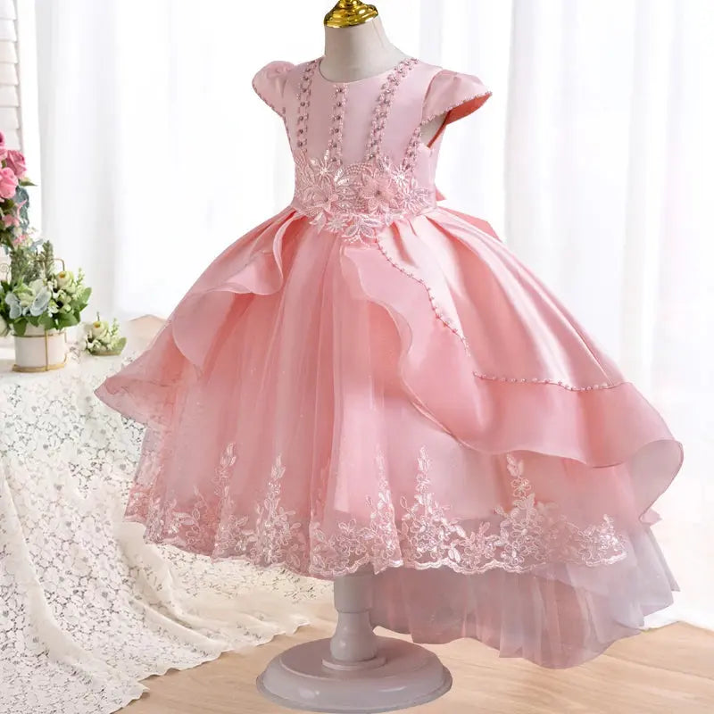 New High quality baby lace princess dress for girl elegant birthday party trailing dress Baby girl's christmas clothes 3-12yrs - Baby World