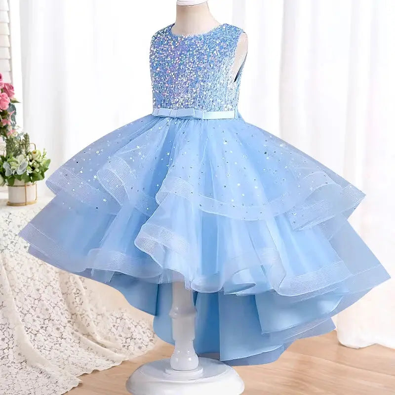 New High quality baby lace princess dress for girl elegant birthday party trailing dress Baby girl's christmas clothes 3-12yrs - Baby World