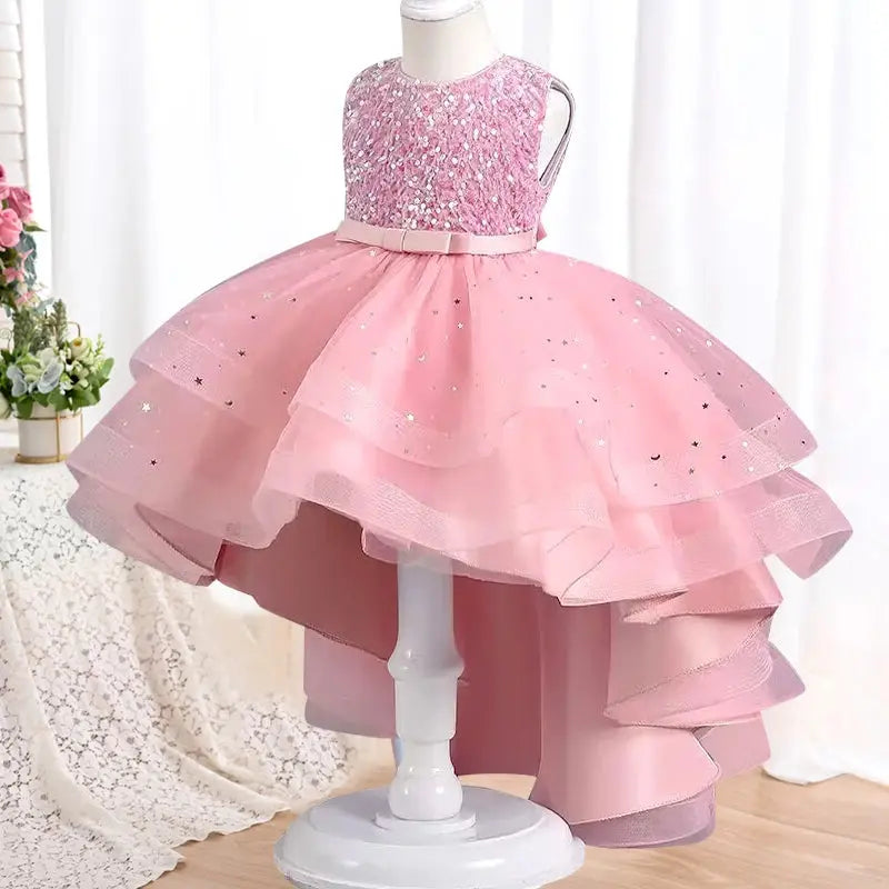 New High quality baby lace princess dress for girl elegant birthday party trailing dress Baby girl's christmas clothes 3-12yrs - Baby World