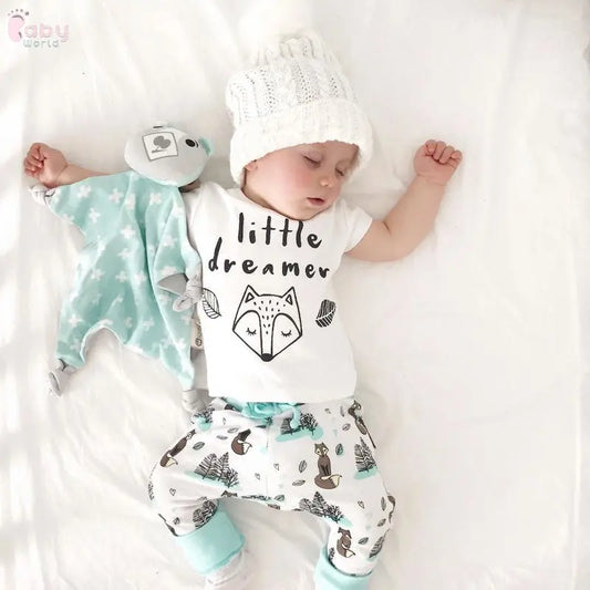 Newborn Baby Clothes Set T-shirt Tops+Pants Little Boys and Girls Outfits Baby World