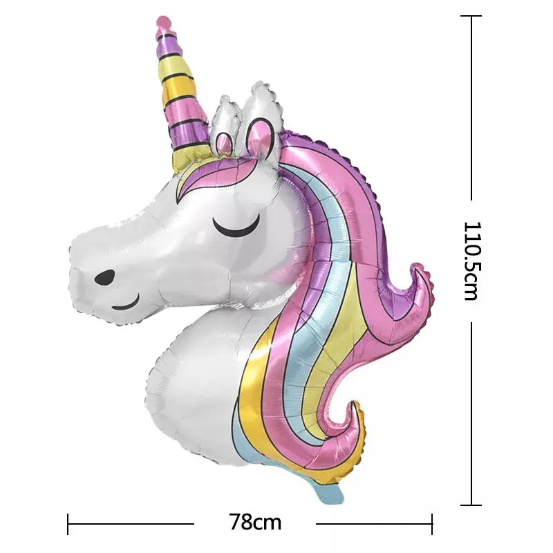 Rainbow Unicorn Balloon 32 inch Number Foil Balloons - Baby World