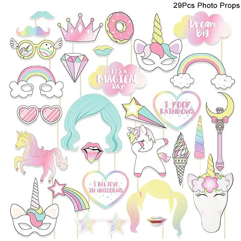 Rainbow Unicorn Balloon 32 inch Number Foil Balloons - Baby World