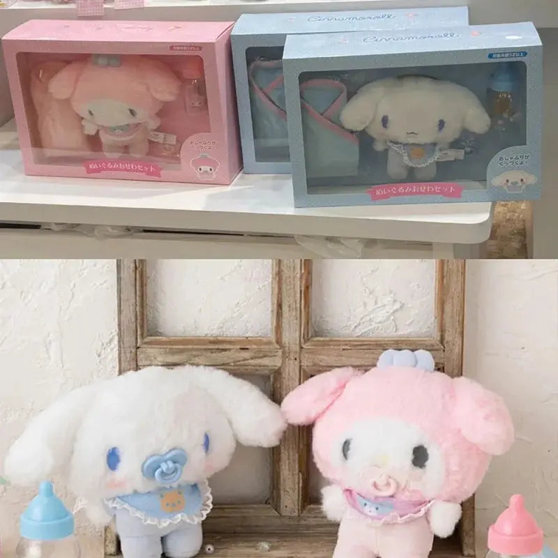 Sanrio My Melody Cinnamoroll Baby Dress Up Suit Baby Pacifier Bottle Plush Girl Cute Birthday Doll Set Gifts Box Christmas Gifts - Baby World