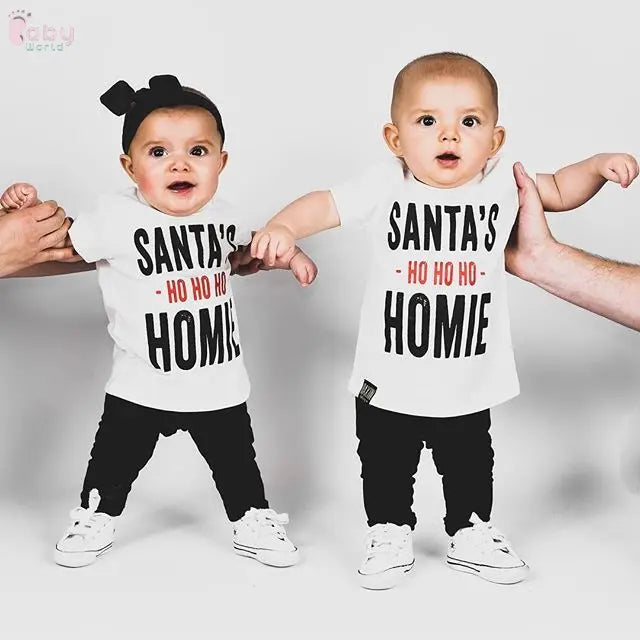 Santa's Home Print T-Shirt Baby World