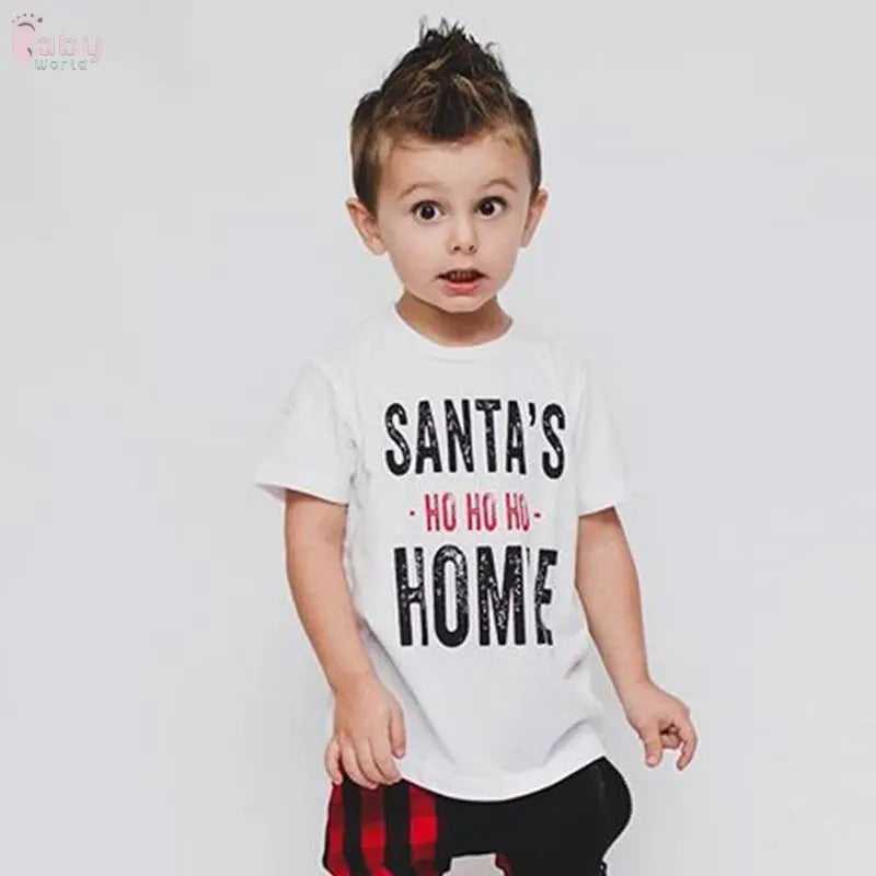 Santa's Home Print T-Shirt Baby World