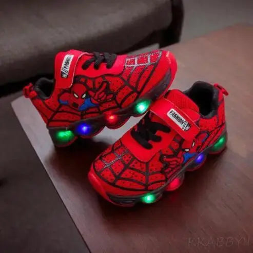Spiderman Led Light Up Sports Kids Running Shoes - Baby World