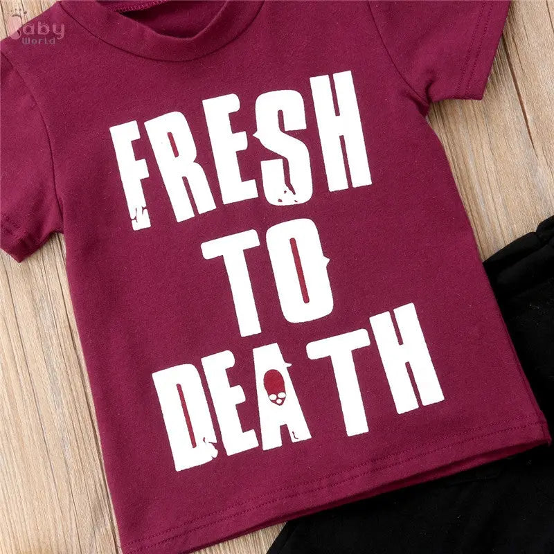 Summer Baby Boy Short Sleeve Top T-shirt Pants Trousers 1-6Y Baby World