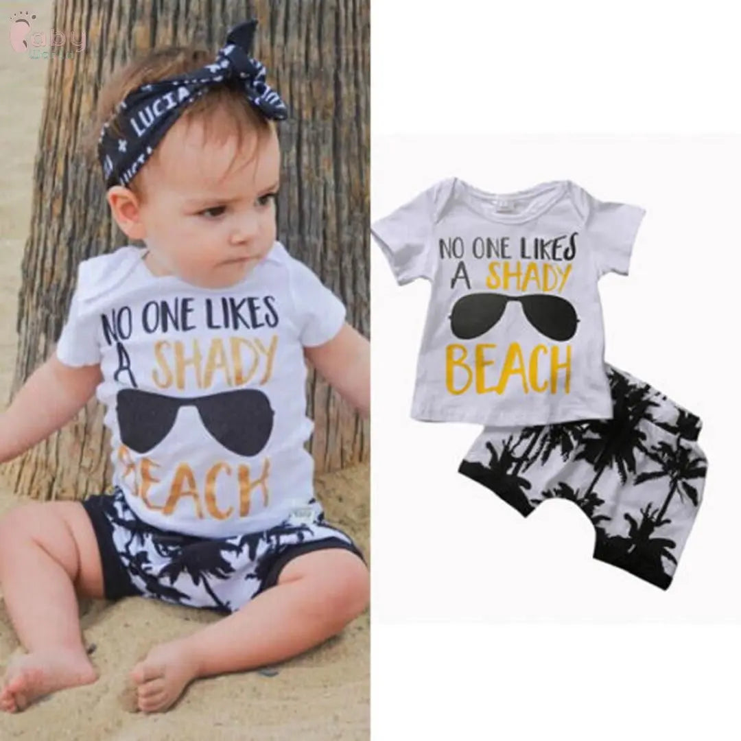 Two-piece printed T-shirt shorts Baby World