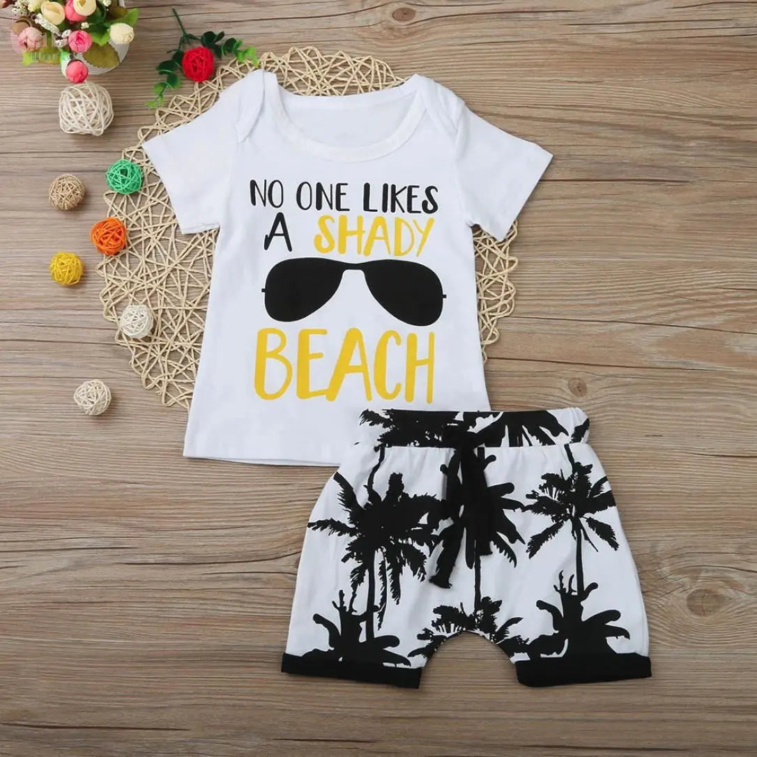 Two-piece printed T-shirt shorts Baby World