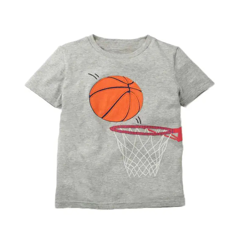 V-TREE Summer Baby Boys T Shirt Cartoon Car Print Cotton Tops Tees T Shirt For Boys Kids Children Outwear Clothes Tops 2-8 Year - Baby World