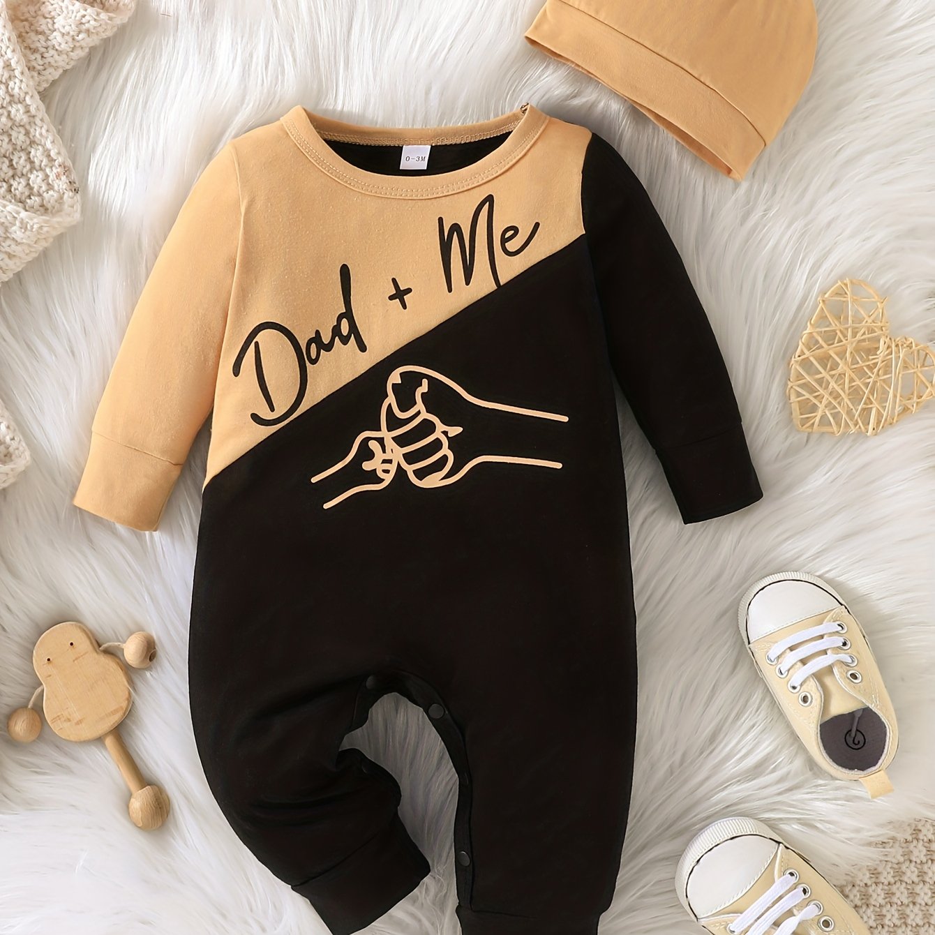 Boys Stylish DADDY & ME Print Long Sleeve Hoodie & Trousers Set