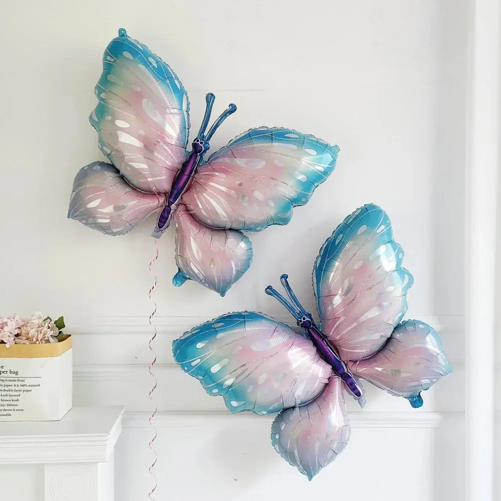 10pcs New Products Gradual Pink Butterfly Foil Balloon 40inch Purple Cream Digital Balloon Baby Shower Birthday Party Decoration - Baby World