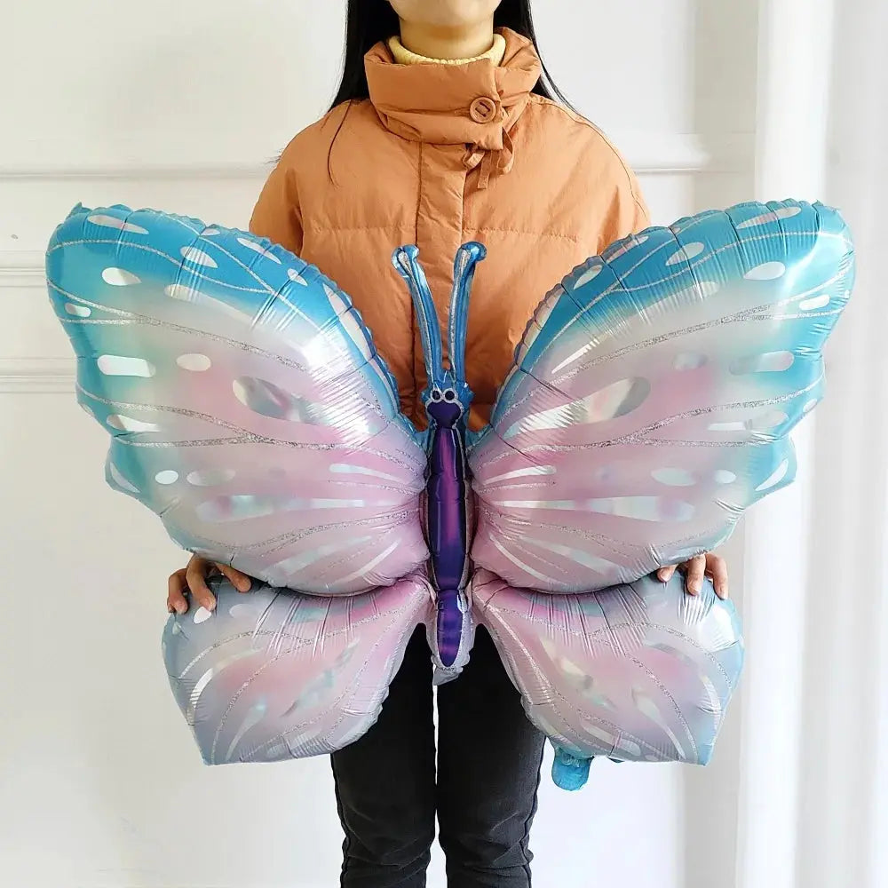 10pcs New Products Gradual Pink Butterfly Foil Balloon 40inch Purple Cream Digital Balloon Baby Shower Birthday Party Decoration - Baby World
