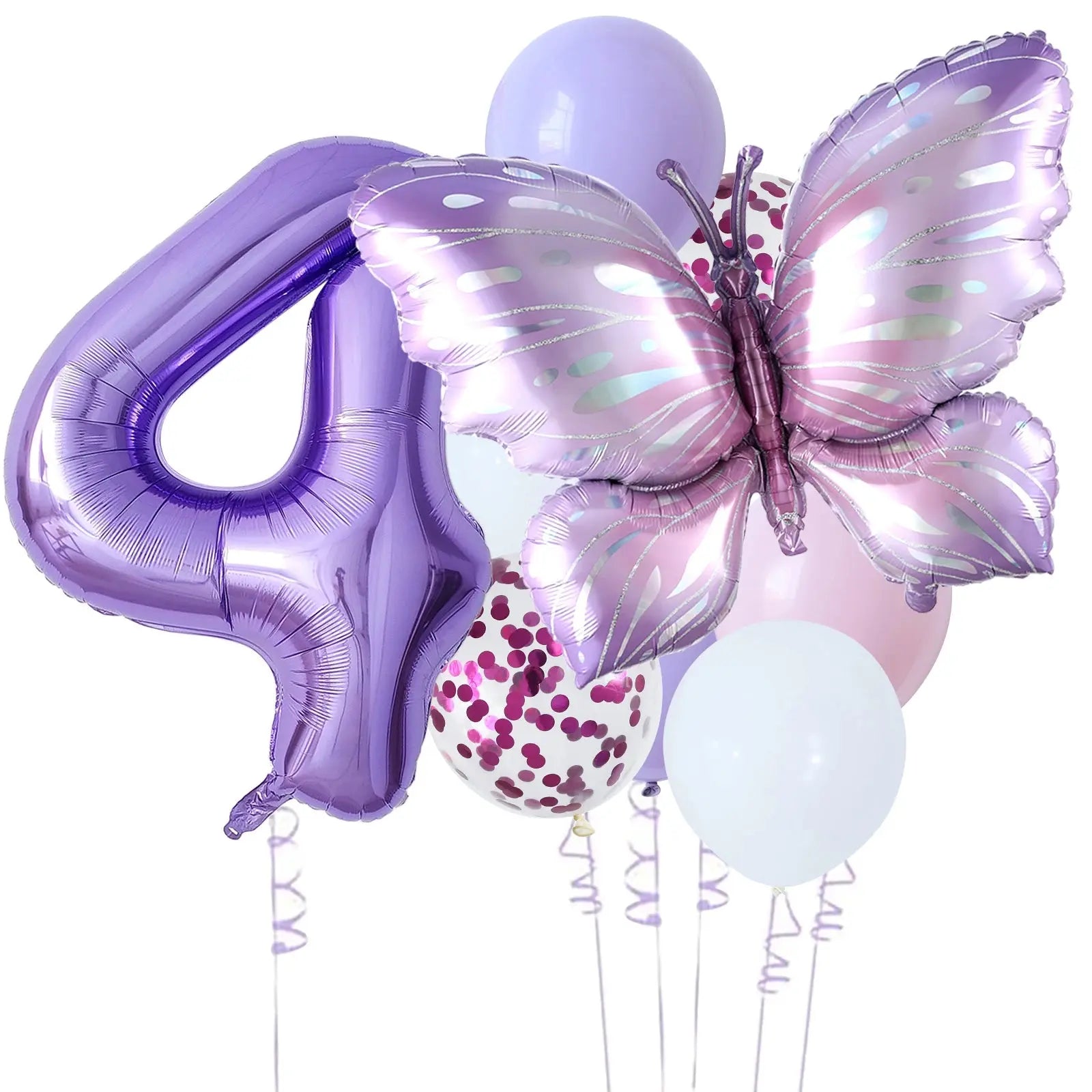 10pcs New Products Gradual Pink Butterfly Foil Balloon 40inch Purple Cream Digital Balloon Baby Shower Birthday Party Decoration - Baby World