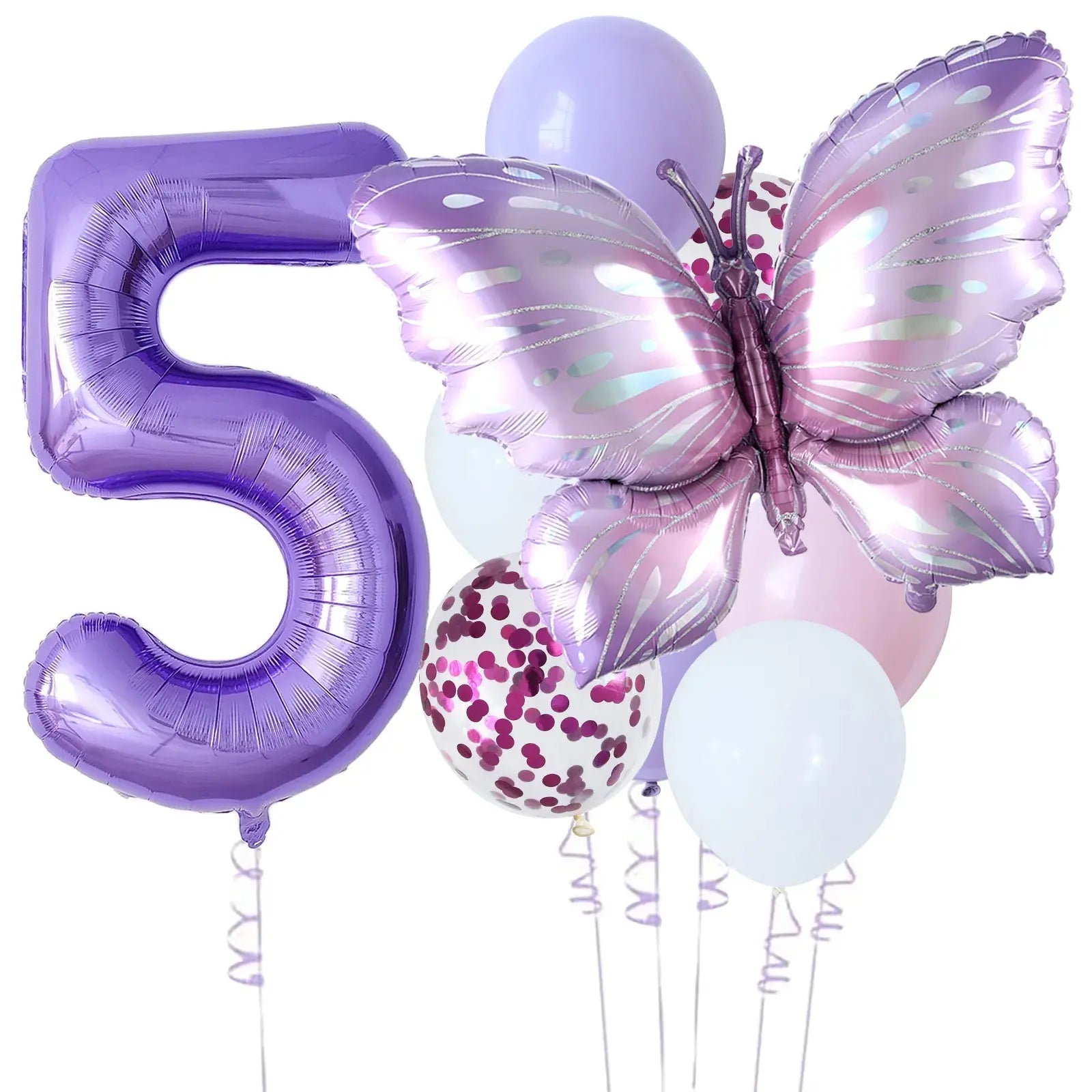 10pcs New Products Gradual Pink Butterfly Foil Balloon 40inch Purple Cream Digital Balloon Baby Shower Birthday Party Decoration - Baby World