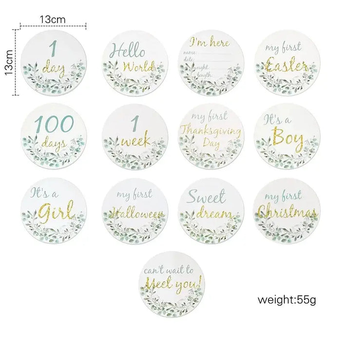 12pcs Baby Milestone Number Monthly Memorial Cards - Baby World