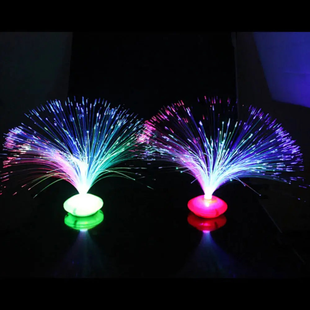 1PC Novelty Color Changing LED Fiber Optic Night Light Lamp Stand Decor Children Christmas Gift Night Lamp - Baby World