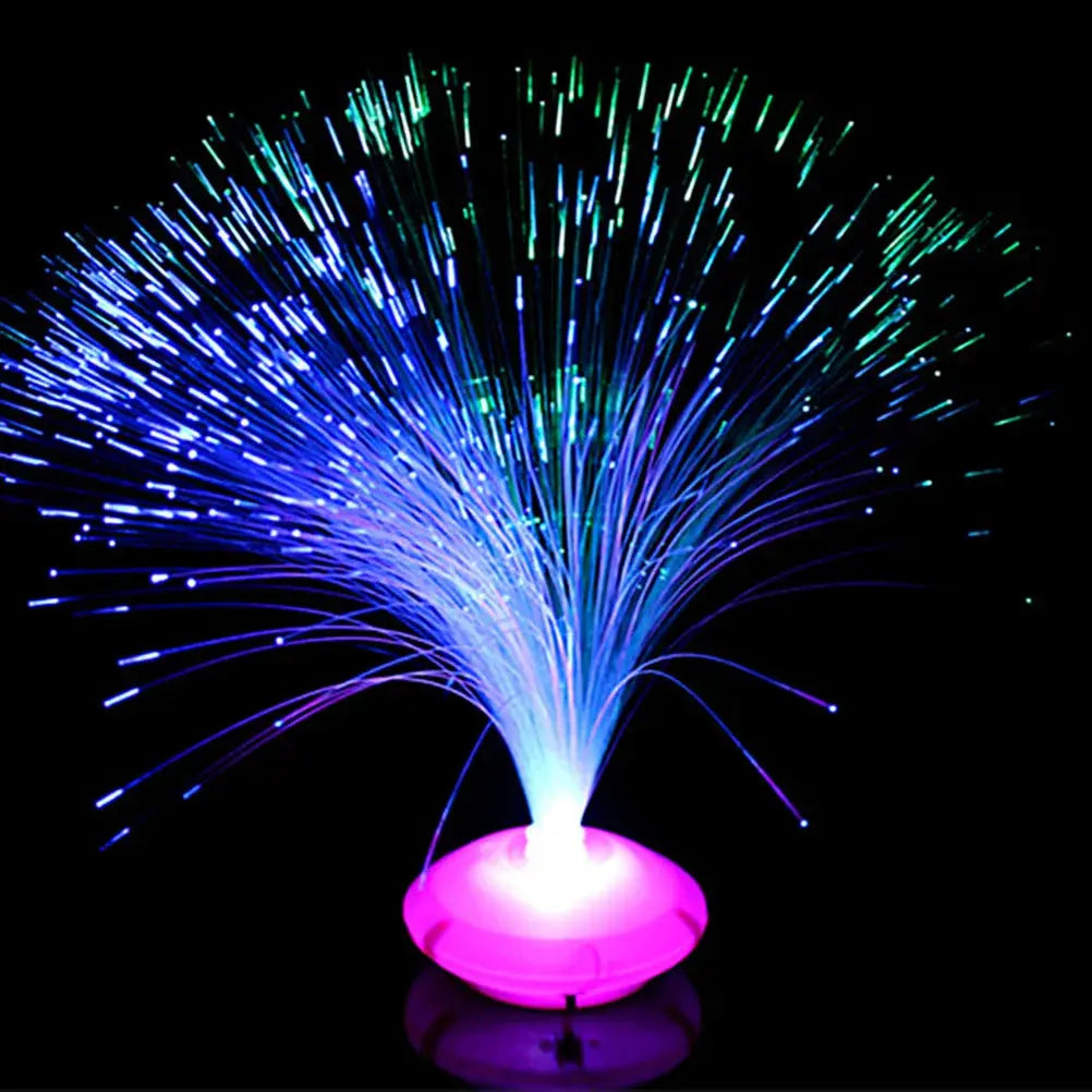 1PC Novelty Color Changing LED Fiber Optic Night Light Lamp Stand Decor Children Christmas Gift Night Lamp - Baby World